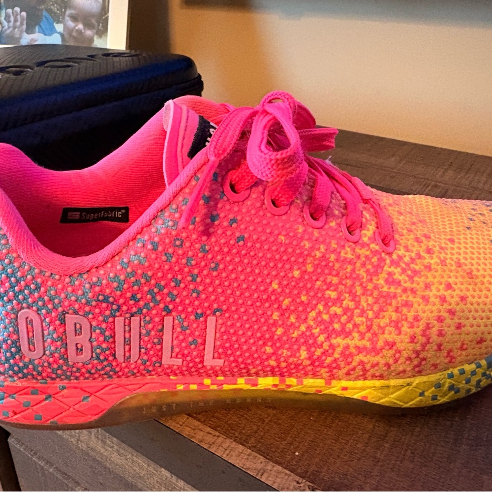 NOBULL Bright Pink and Yellow Trainers